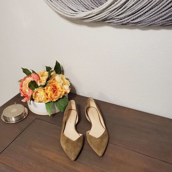 Marc Fisher Amra Olive Pointed Toe Flats Sz 7 - Picture 1 of 6